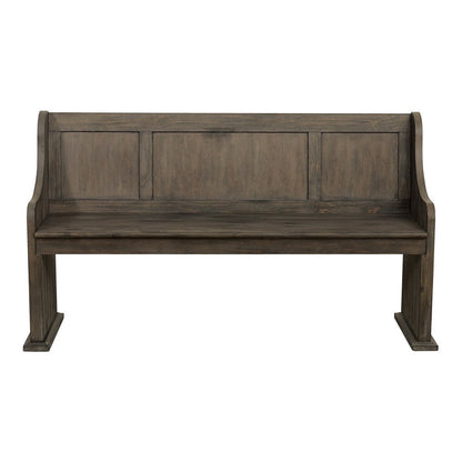 BENCH W/CURVED ARMS, WIRE BRUSH 5438-14A