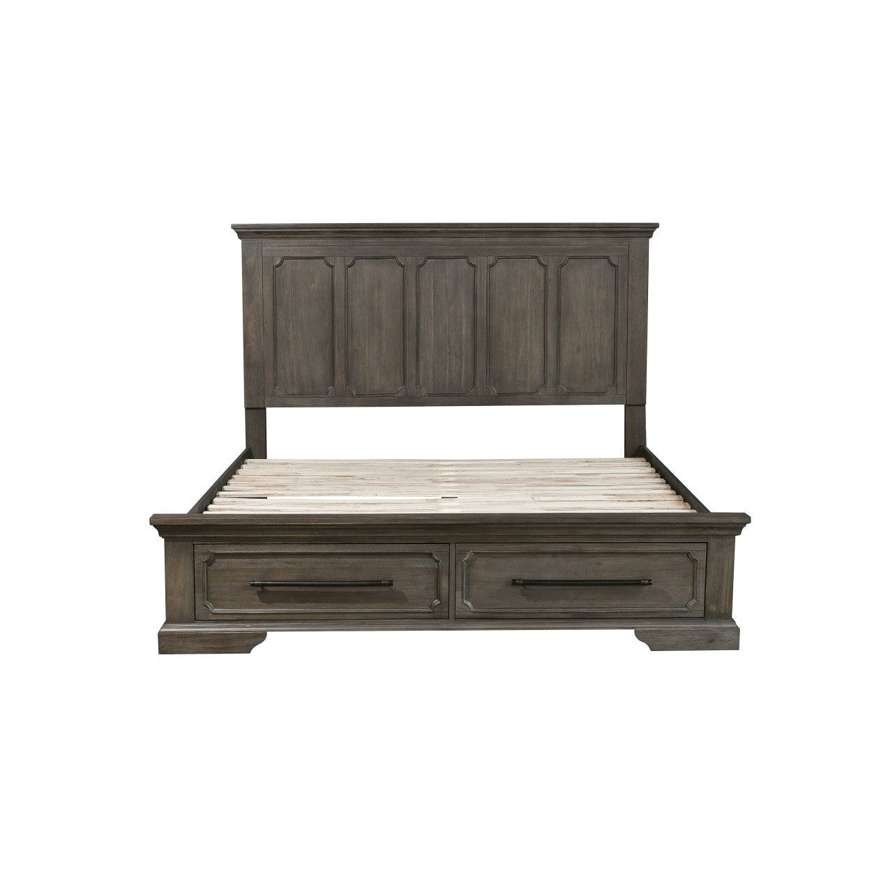 (3) CK BED W/ FTBD STRG, DISTRS DARK OAK 5438K-1CK*