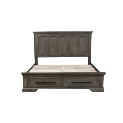 (3) CK BED W/ FTBD STRG, DISTRS DARK OAK 5438K-1CK*