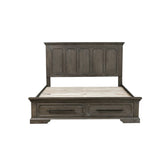 (3) EK BED W/ FTBD STRG, DISTRS DARK OAK 5438K-1EK*