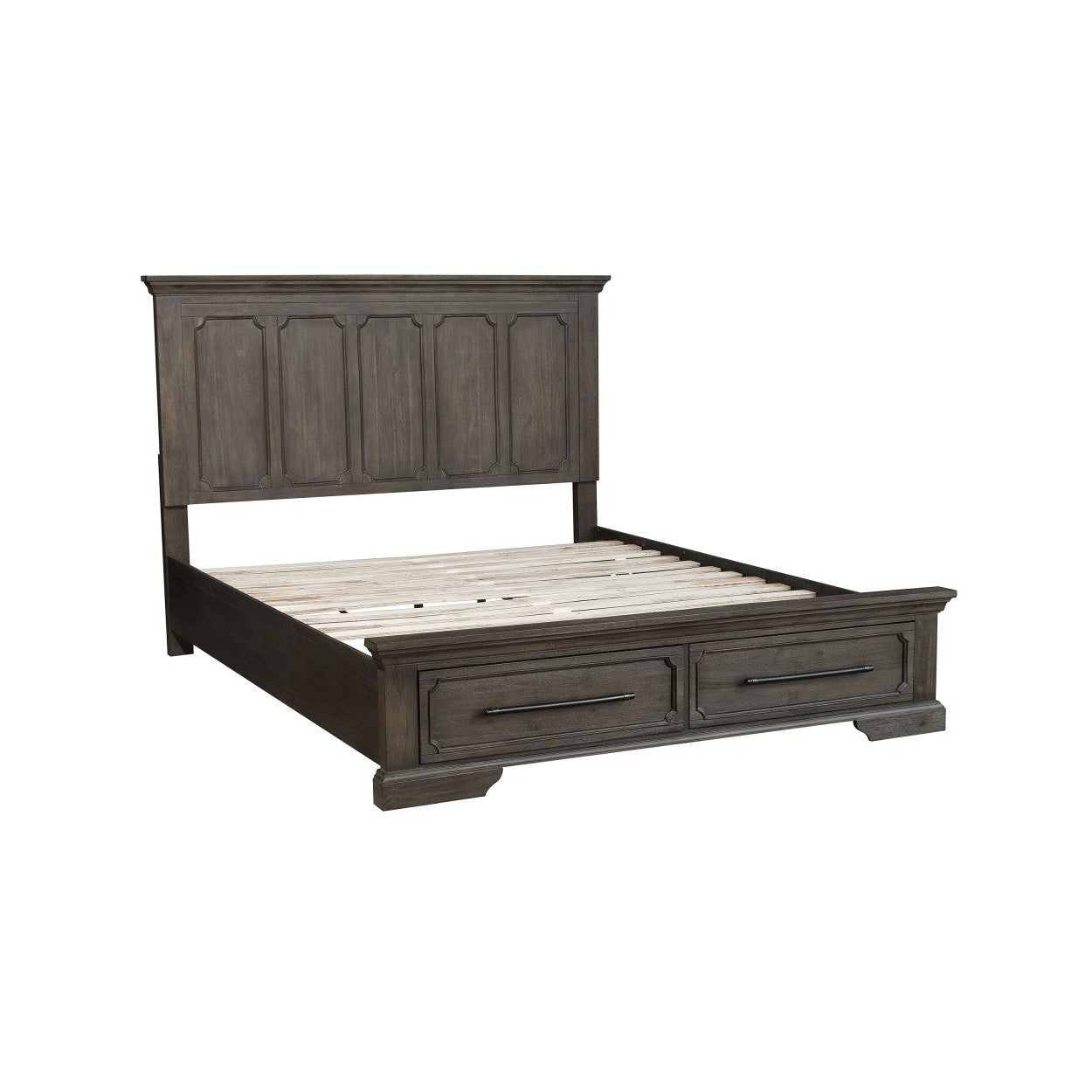(3) CK BED W/ FTBD STRG, DISTRS DARK OAK 5438K-1CK*