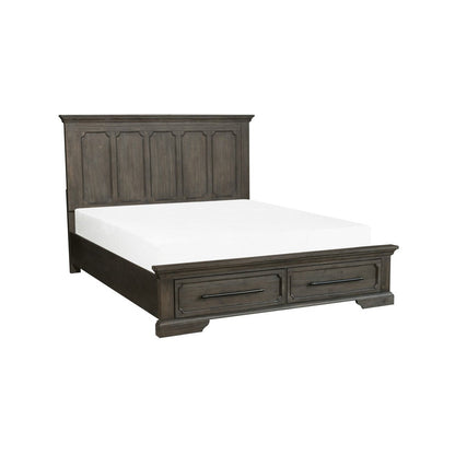 (3) CK BED W/ FTBD STRG, DISTRS DARK OAK 5438K-1CK*