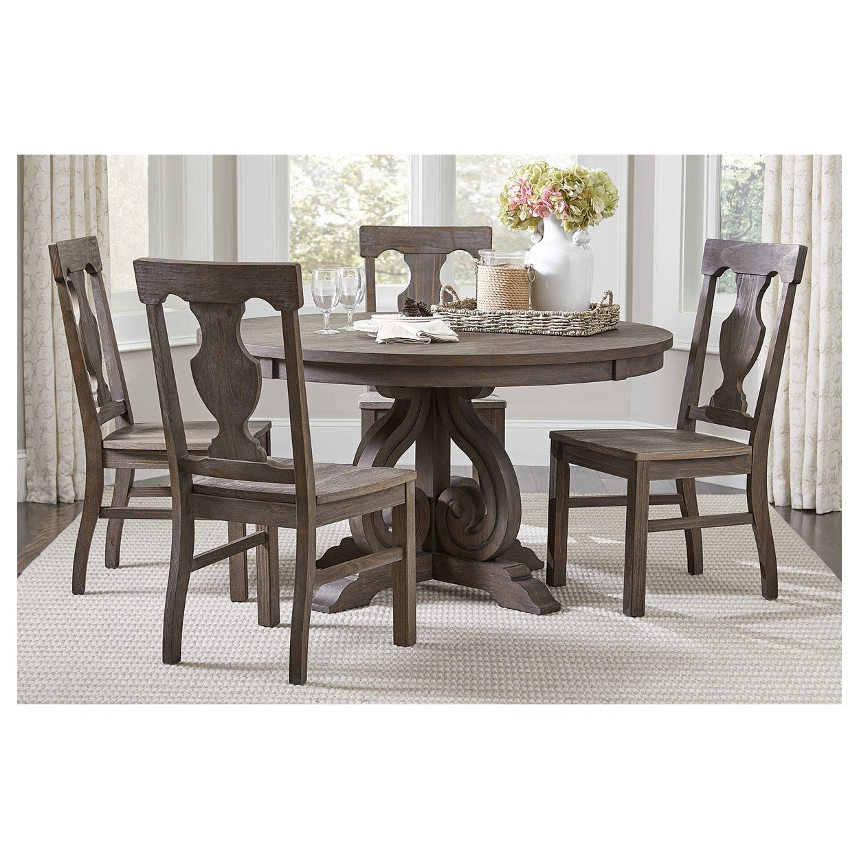 \SIDE CHAIR, WIRE BRUSHED, PINE 5438S