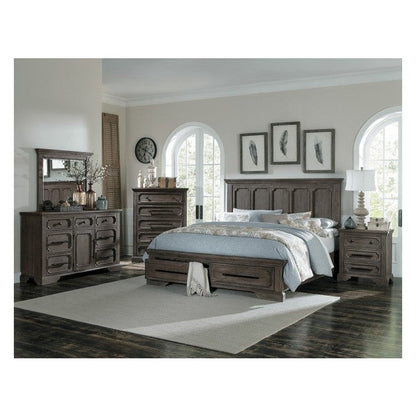 (3) CK BED W/ FTBD STRG, DISTRS DARK OAK 5438K-1CK*