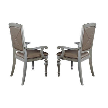 \ARM CHAIR, PEARL SILVER P/U, BUTTON BACK 5477NA