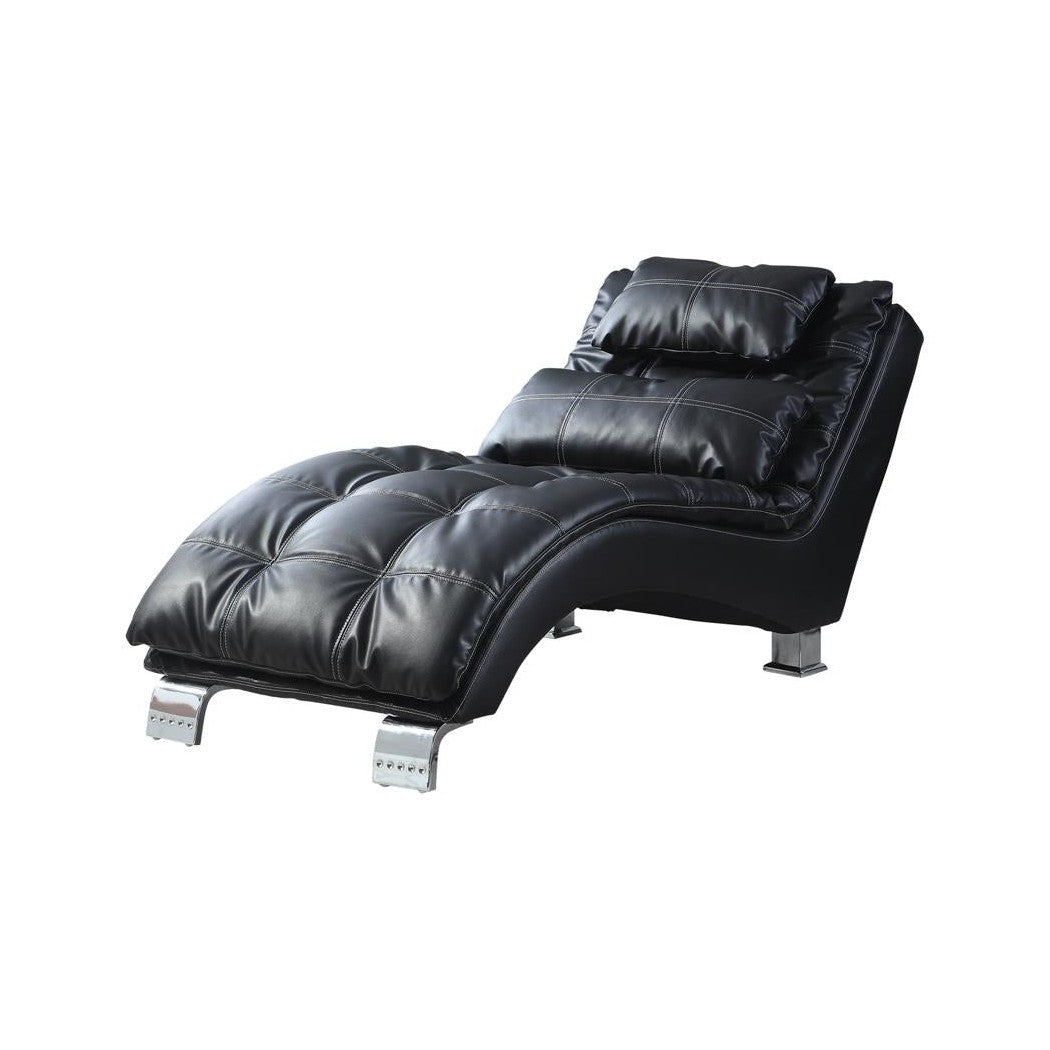 Dilleston Upholstered Chaise Black 550075
