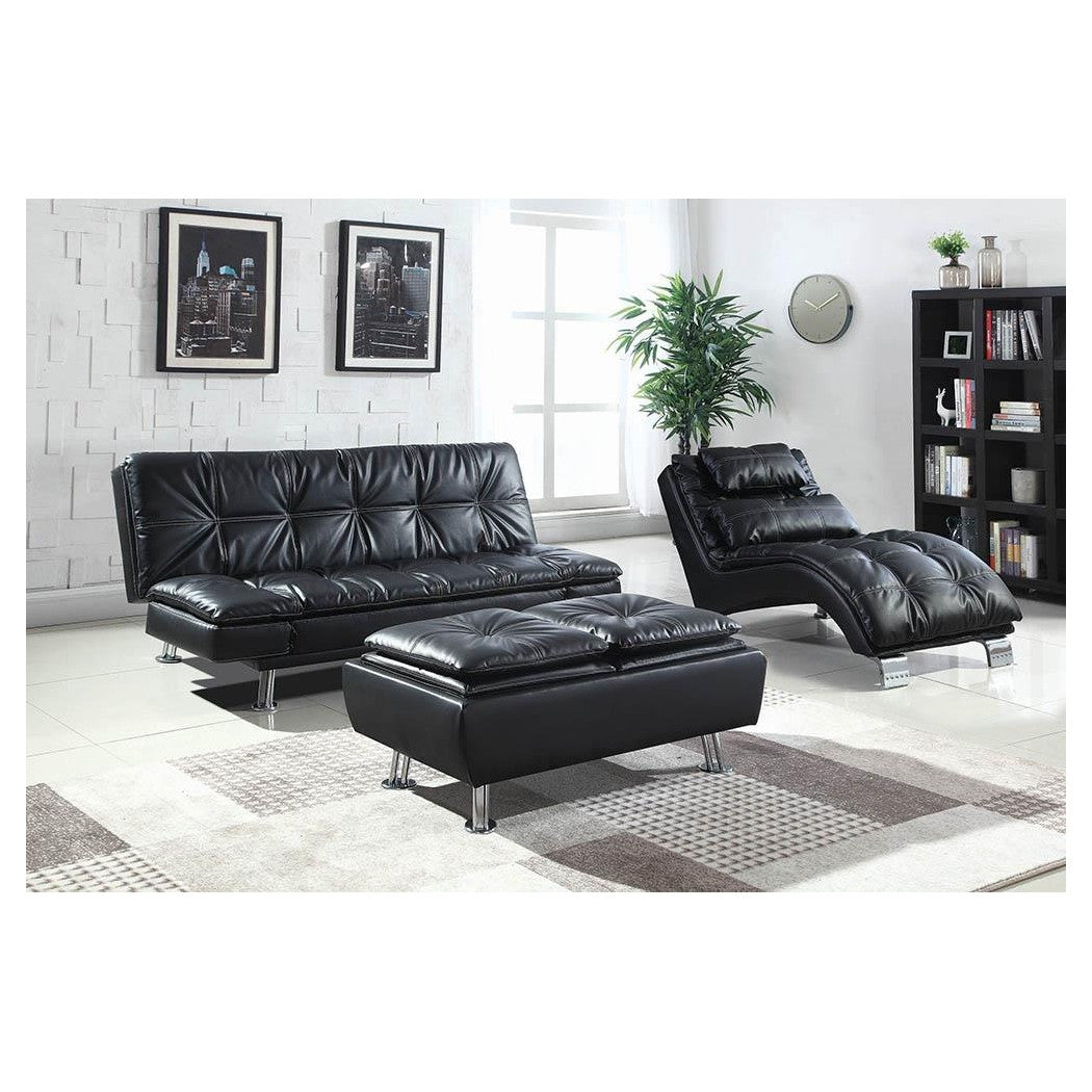 Dilleston Upholstered Chaise Black 550075