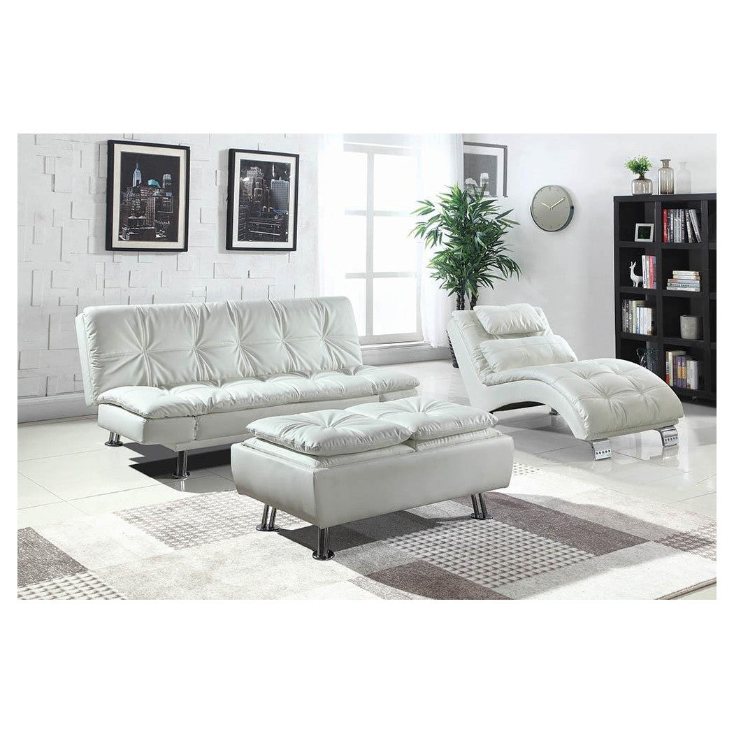 Dilleston Upholstered Chaise White 550078