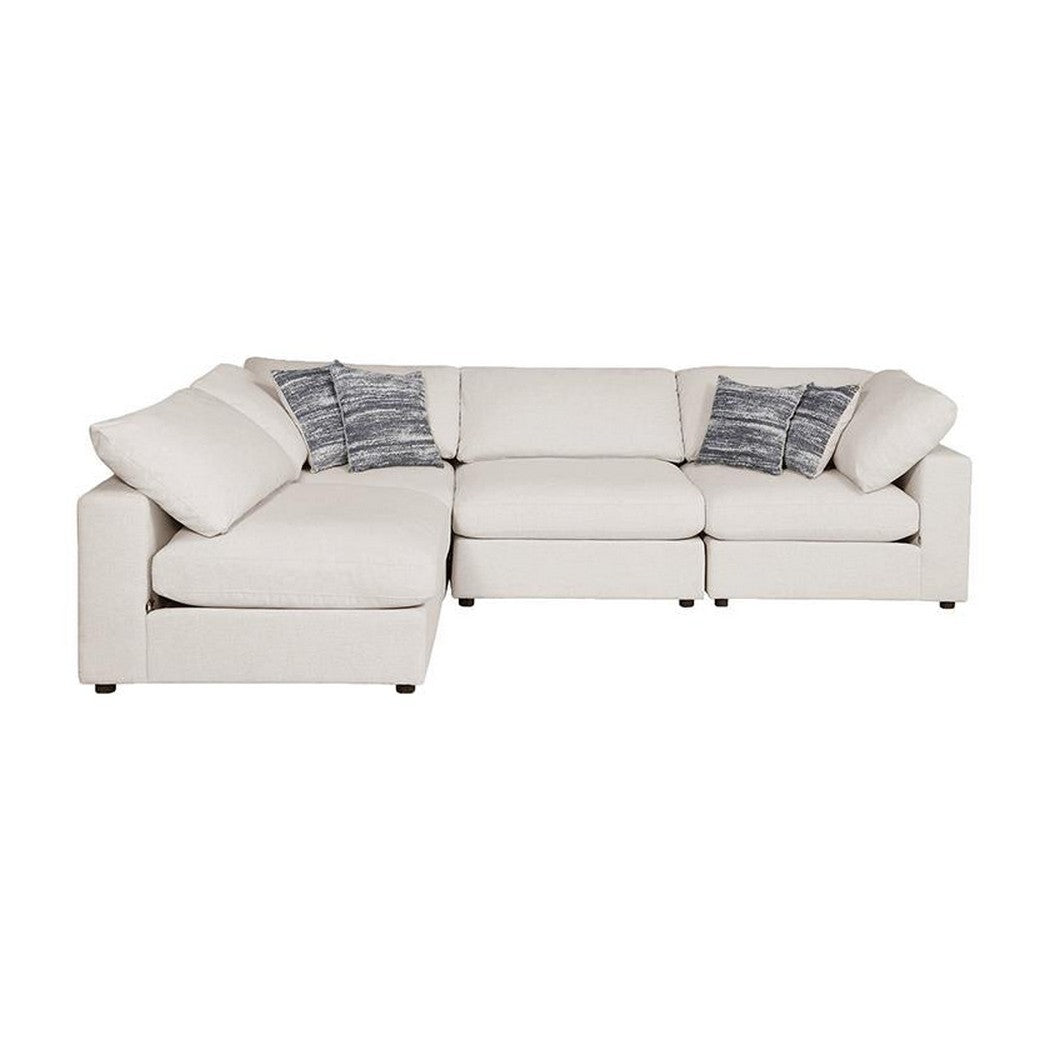 Serene 4-piece Upholstered Modular Sectional Beige 551321-SETA