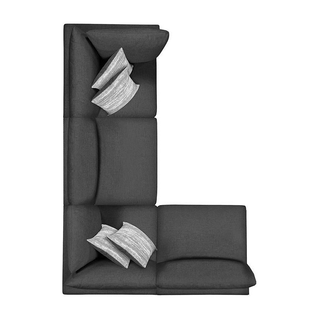 Serene 4-piece Upholstered Modular Sectional Charcoal 551324-SETA