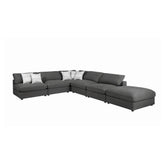 Serene Upholstered Rectangular Ottoman Charcoal 551326