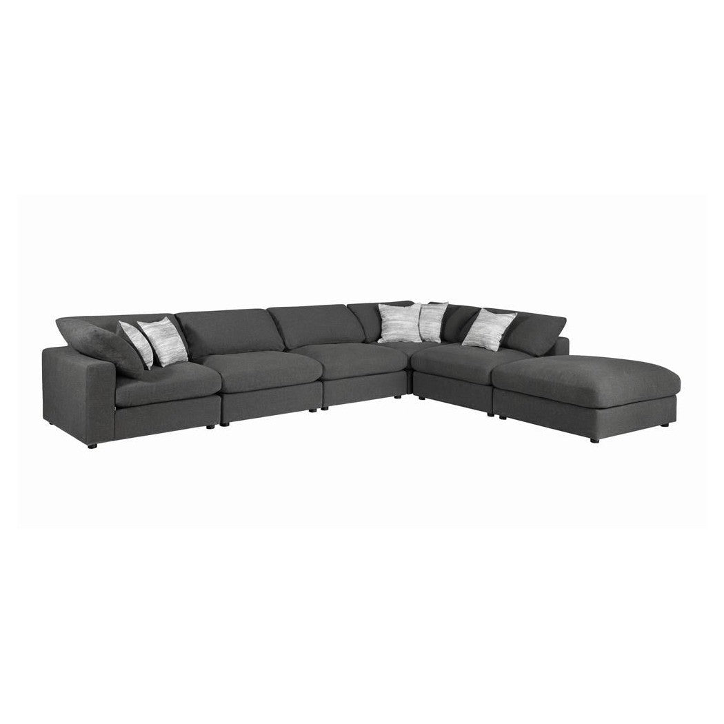 Serene Upholstered Rectangular Ottoman Charcoal 551326