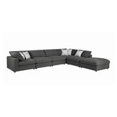 Serene Upholstered Rectangular Ottoman Charcoal 551326