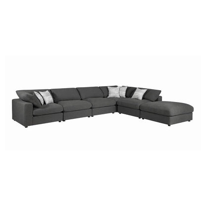 Serene Upholstered Rectangular Ottoman Charcoal 551326