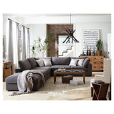Serene Upholstered Rectangular Ottoman Charcoal 551326