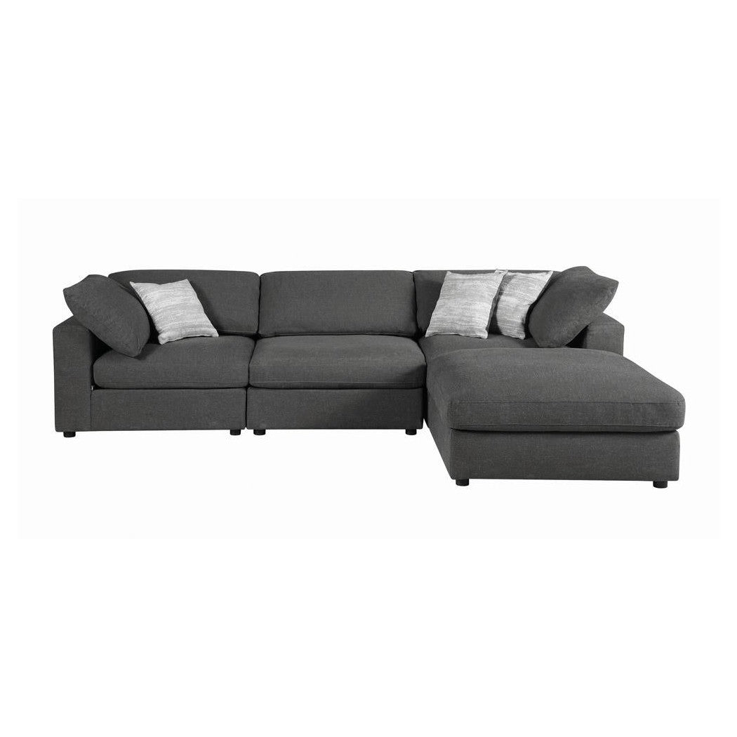 Serene Upholstered Rectangular Ottoman Charcoal 551326