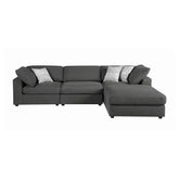 Serene Upholstered Rectangular Ottoman Charcoal 551326