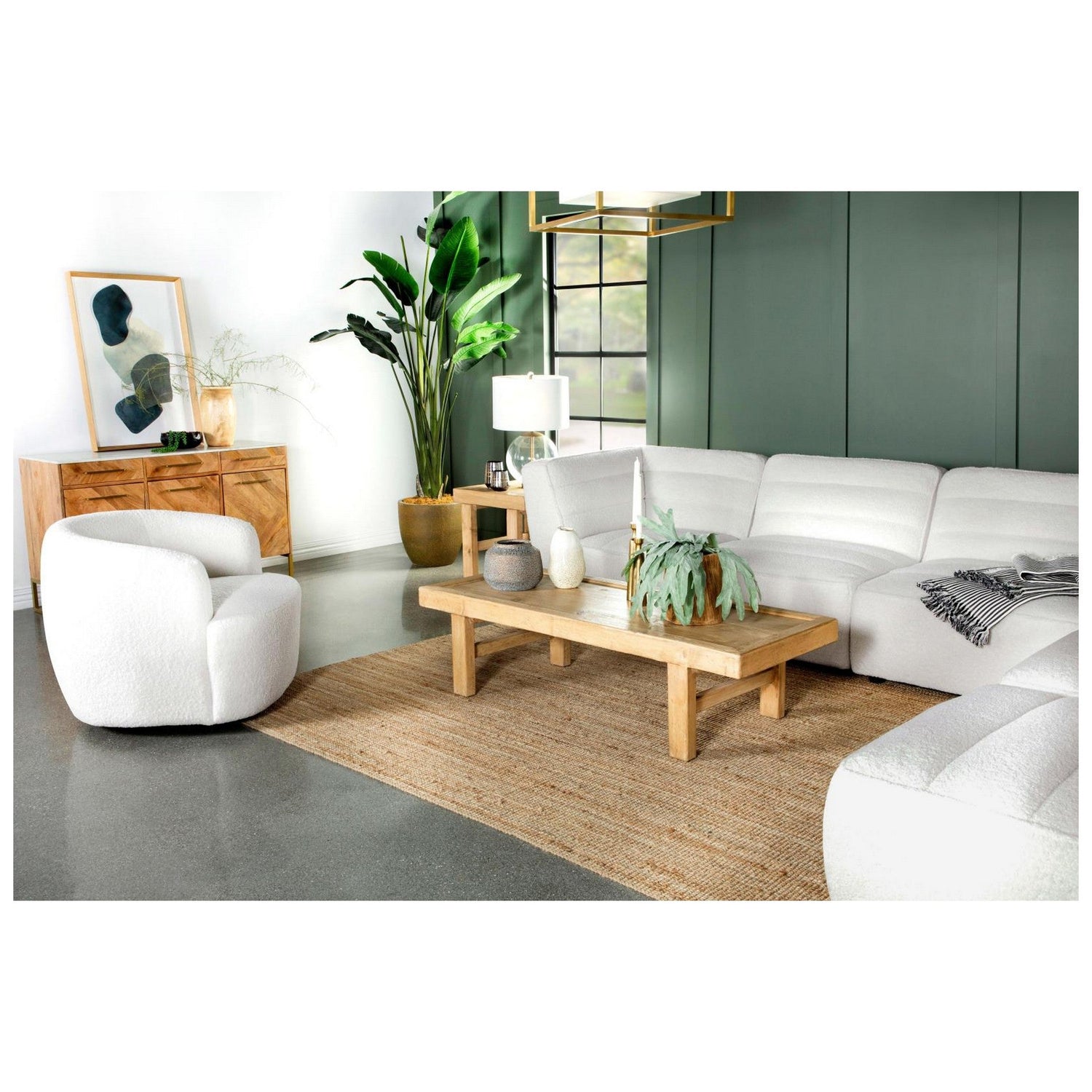 Sunny Upholstered Ottoman Natural 551623