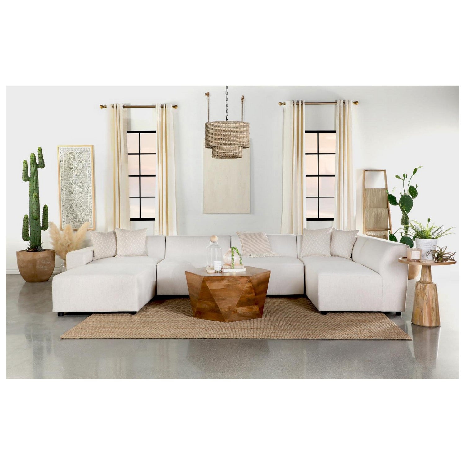 Freddie 7-piece Upholstered Modular Sectional Pearl 551641-SET