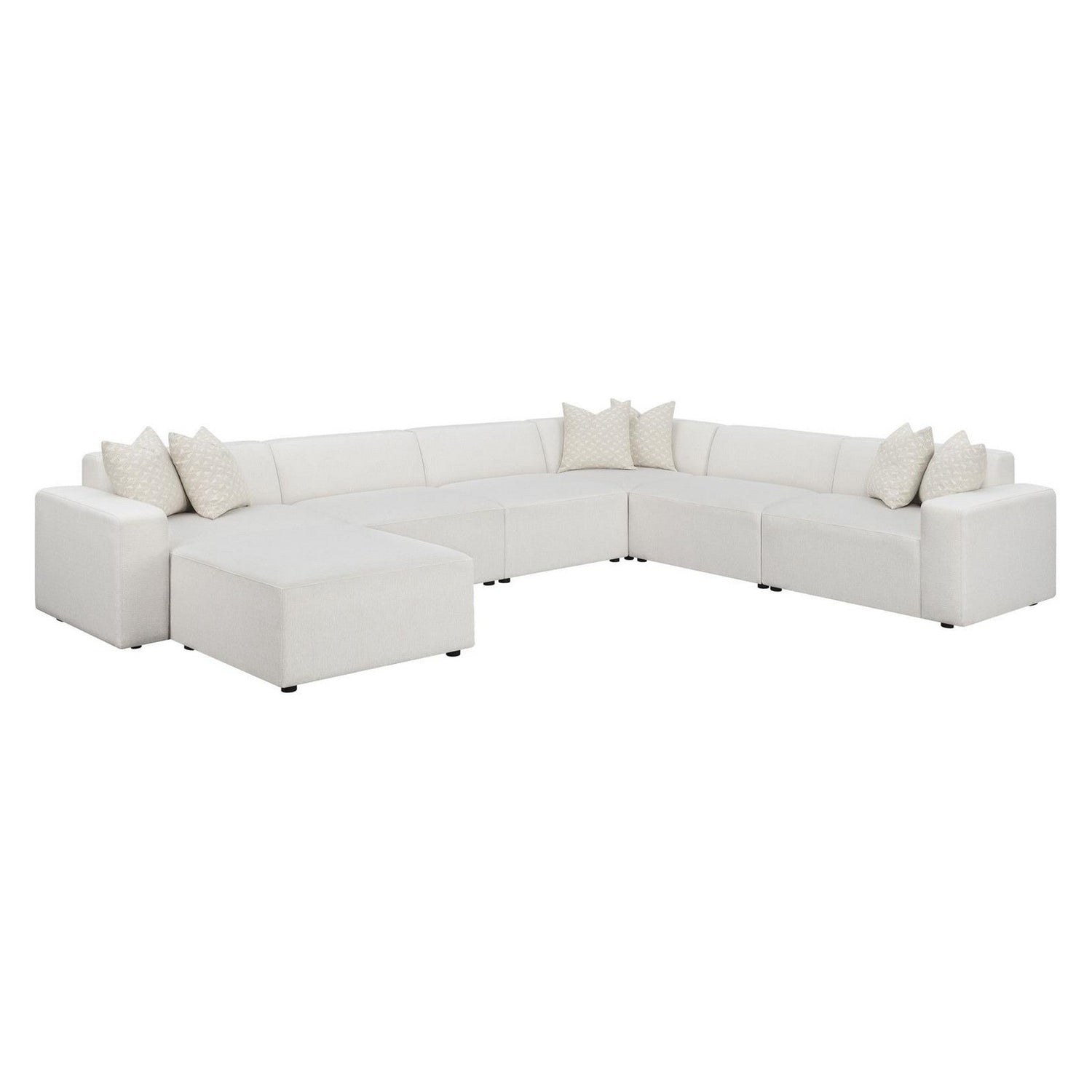Freddie Upholstered Square Ottoman Pearl 551643