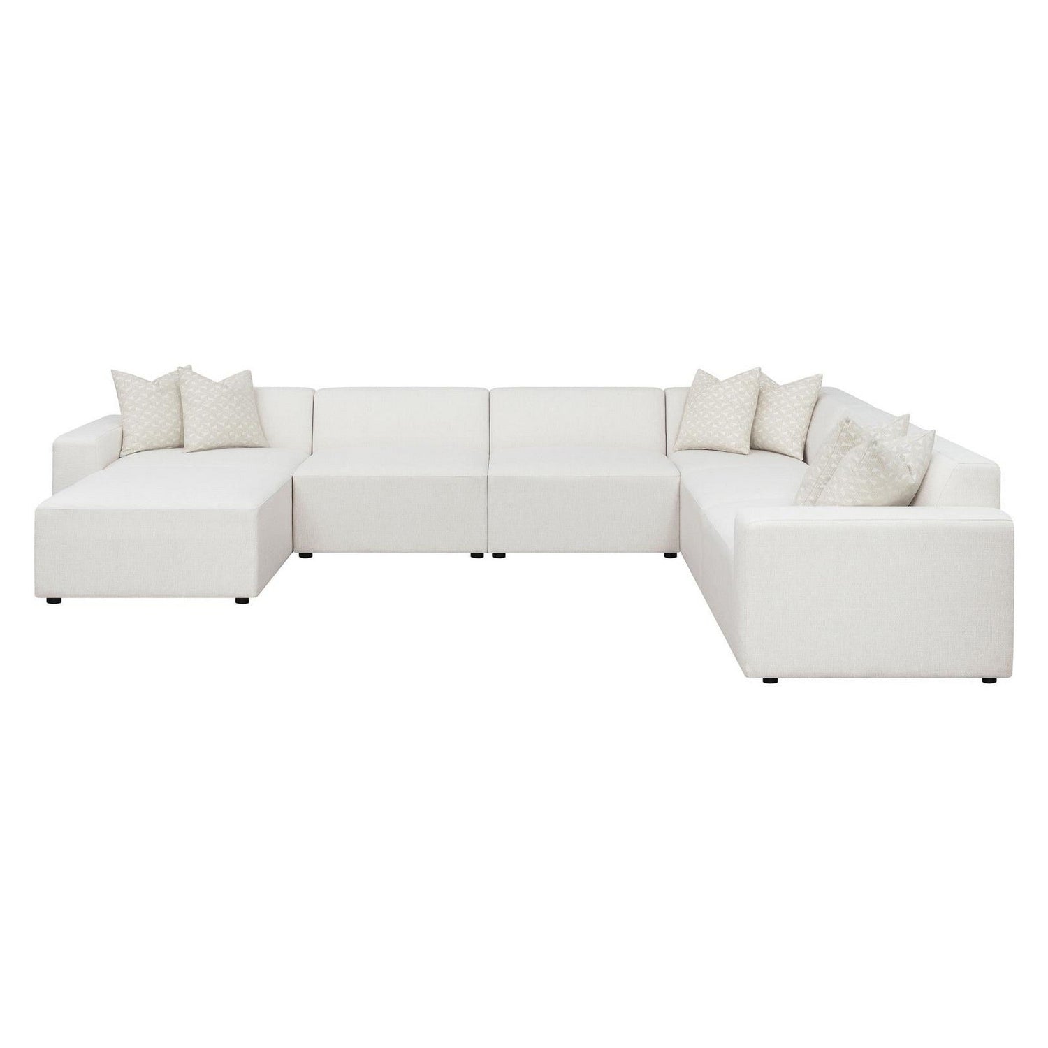 Freddie Upholstered Square Ottoman Pearl 551643