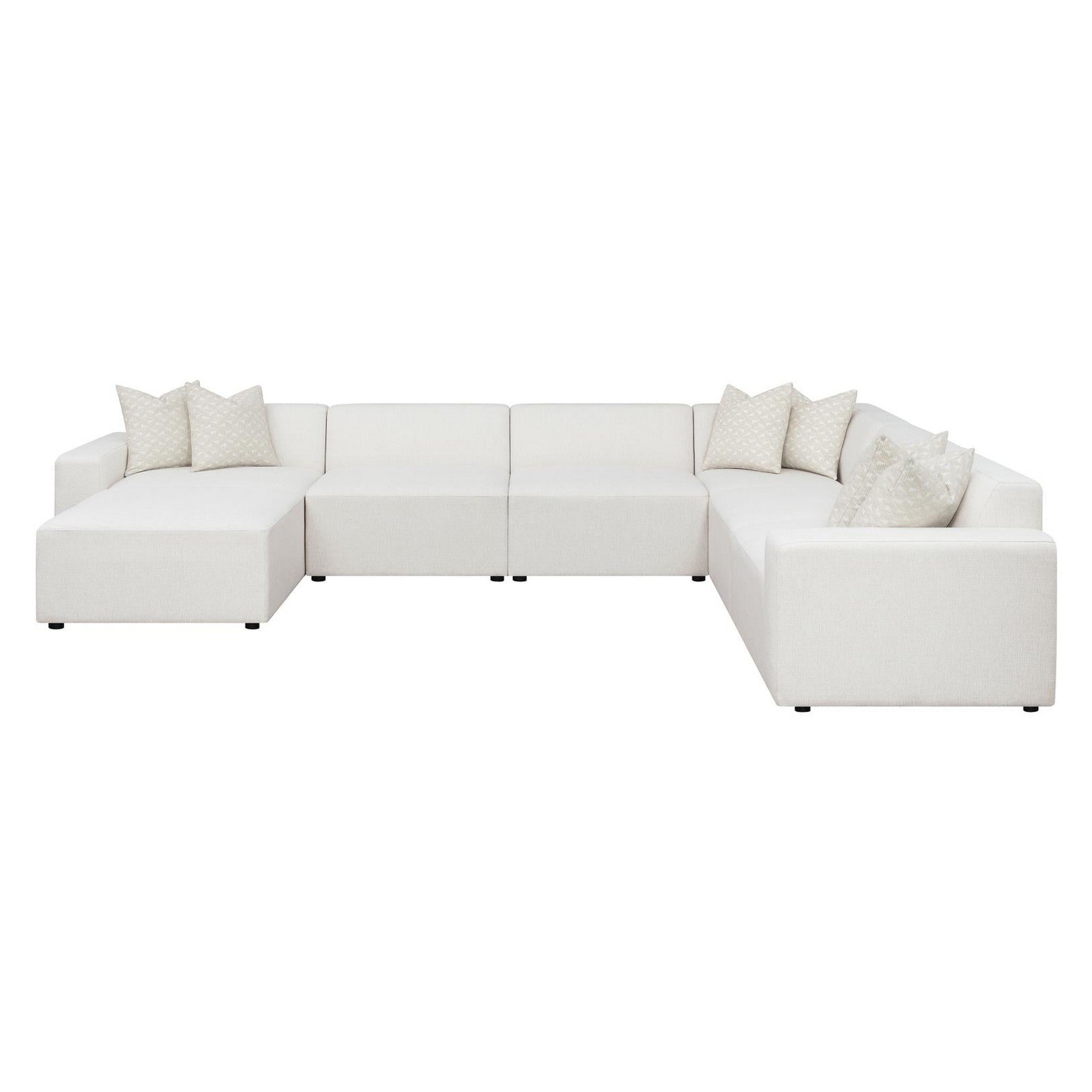 Freddie Upholstered Square Ottoman Pearl 551643