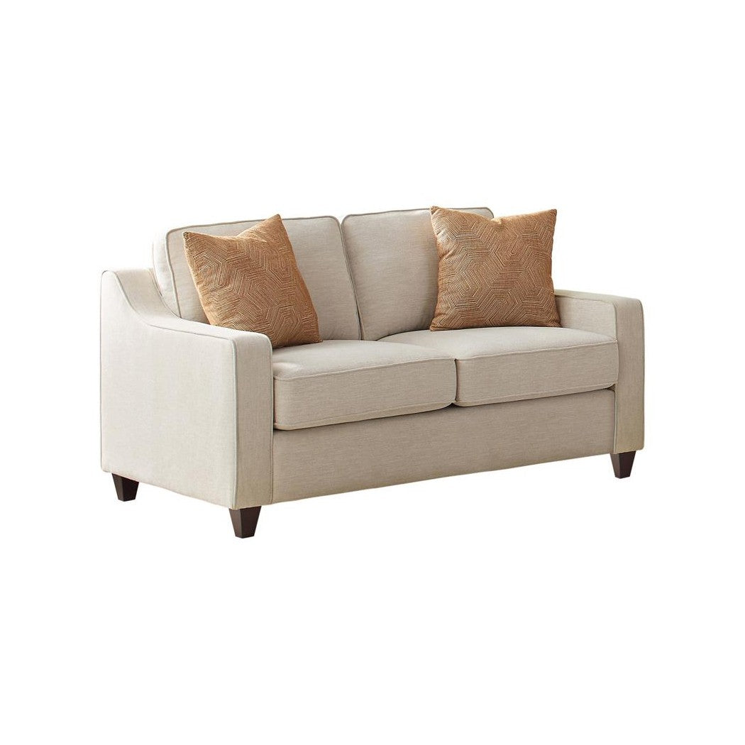 Christine Upholstered Cushion Back Loveseat Beige 552062