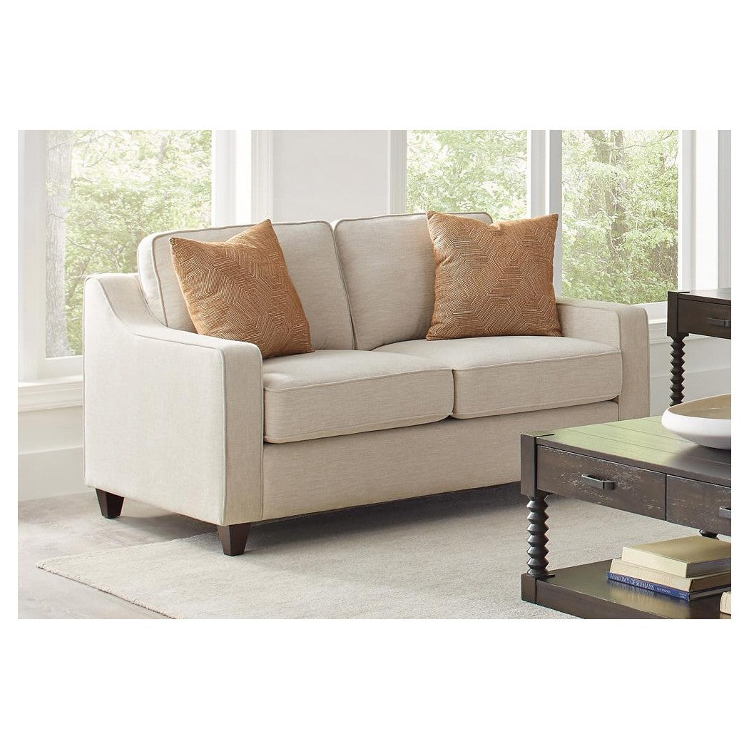 Christine Upholstered Cushion Back Loveseat Beige 552062