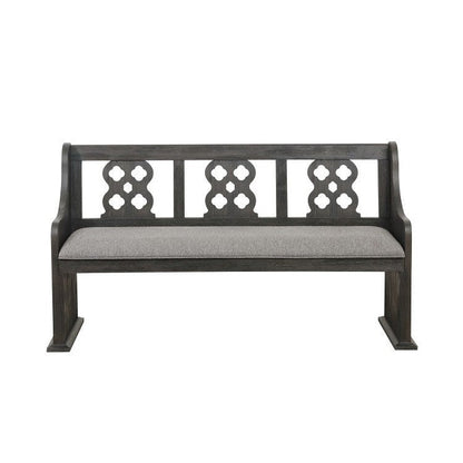 BENCH WITH ARMS,FABRIC SEAT 5559N-14A
