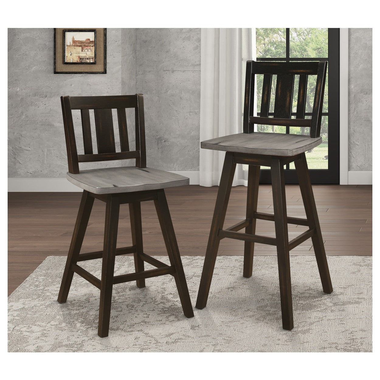 Swivel Pub Height Chair 5602-29BKS2