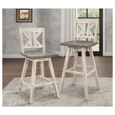SWIVEL CNTR HGHT CHR, SOLID WOOD,WHITE 5602-24WTS1