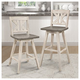 SWIVEL CNTR HGHT CHR, SOLID WOOD,WHITE 5602-24WTS1