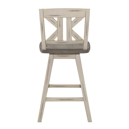 SWIVEL CNTR HGHT CHR, SOLID WOOD,WHITE 5602-24WTS1