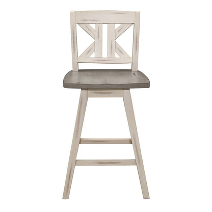 SWIVEL CNTR HGHT CHR, SOLID WOOD,WHITE 5602-24WTS1