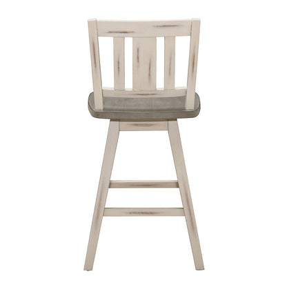 SWIVEL CNTR HGHT CHR, SOLID WOOD,WHITE 5602-24WTS2