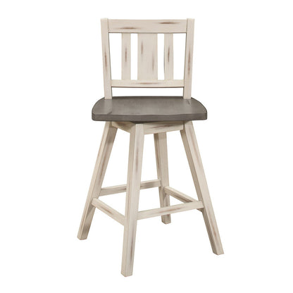 SWIVEL CNTR HGHT CHR, SOLID WOOD,WHITE 5602-24WTS2