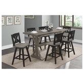 CNTR HGHT TBL, SOLID RUBBERWOOD, ANT.GRAY SAND THRU 5602-36