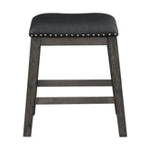 COUNTER HEIGHT STOOL, BLACK PU, NAILHEADS 5603-24