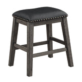 COUNTER HEIGHT STOOL, BLACK PU, NAILHEADS 5603-24