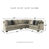 Bovarian 3-Piece Sectional Ash-56103S2