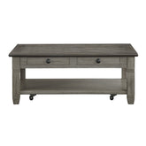 CKTL TBL W/CASTERS, 2 DRAWERS 5627GY-30