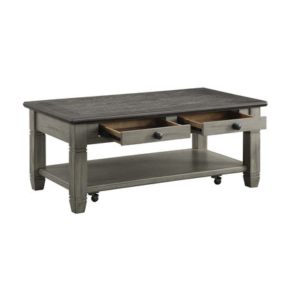 CKTL TBL W/CASTERS, 2 DRAWERS 5627GY-30