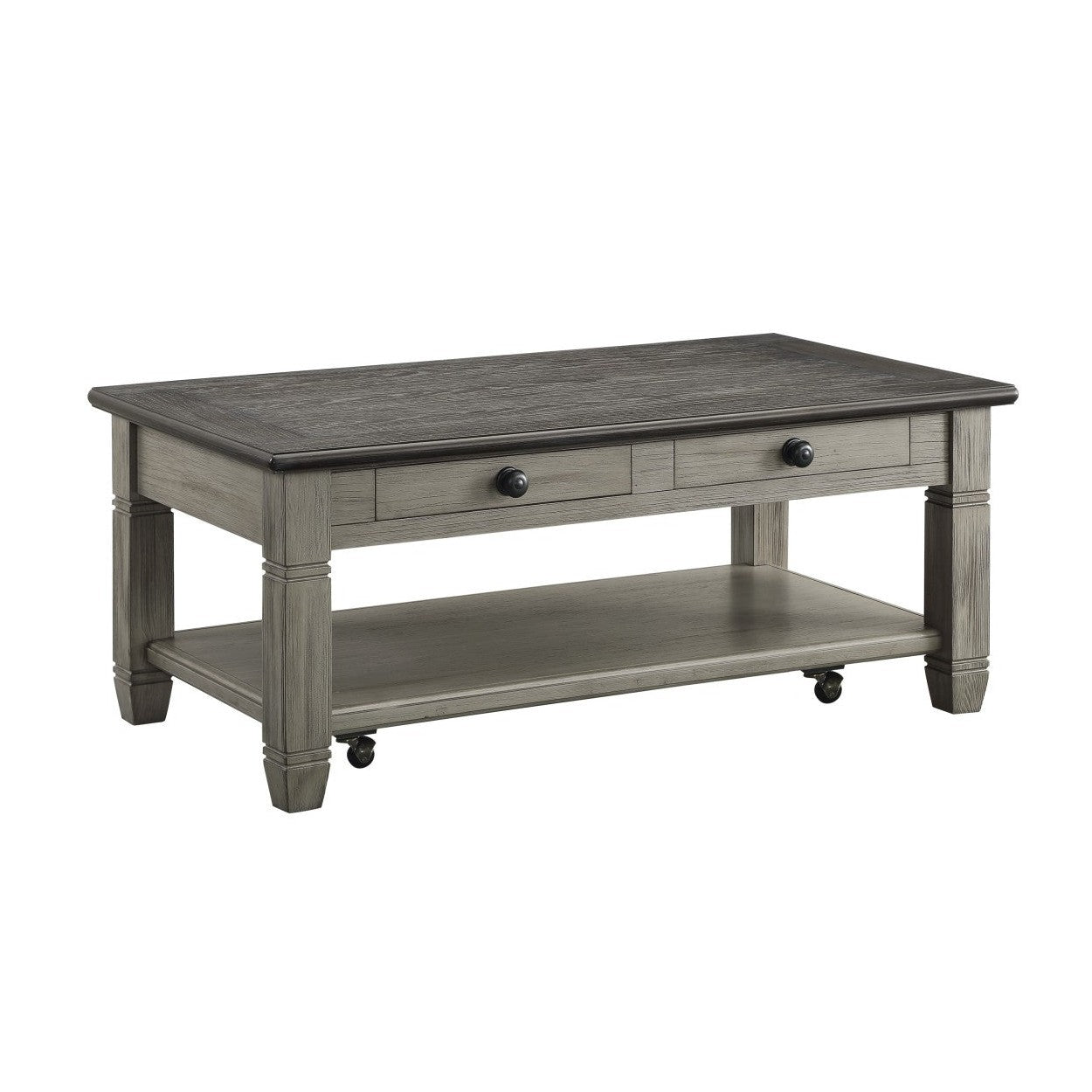 CKTL TBL W/CASTERS, 2 DRAWERS 5627GY-30