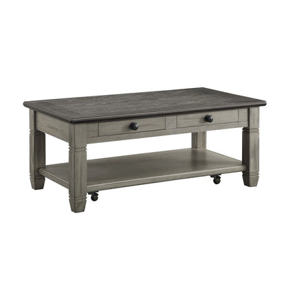 CKTL TBL W/CASTERS, 2 DRAWERS 5627GY-30