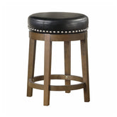 RND SWIVEL CNTR HGHT STOOL, BLK PU, 3A 5681BLK-24
