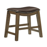 Stool, Brown PU, Rubberwood, 3A 5682BRW-18