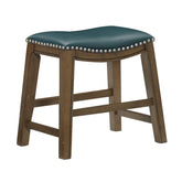 Stool, Green PU, Rubberwood, 3A 5682GEN-18