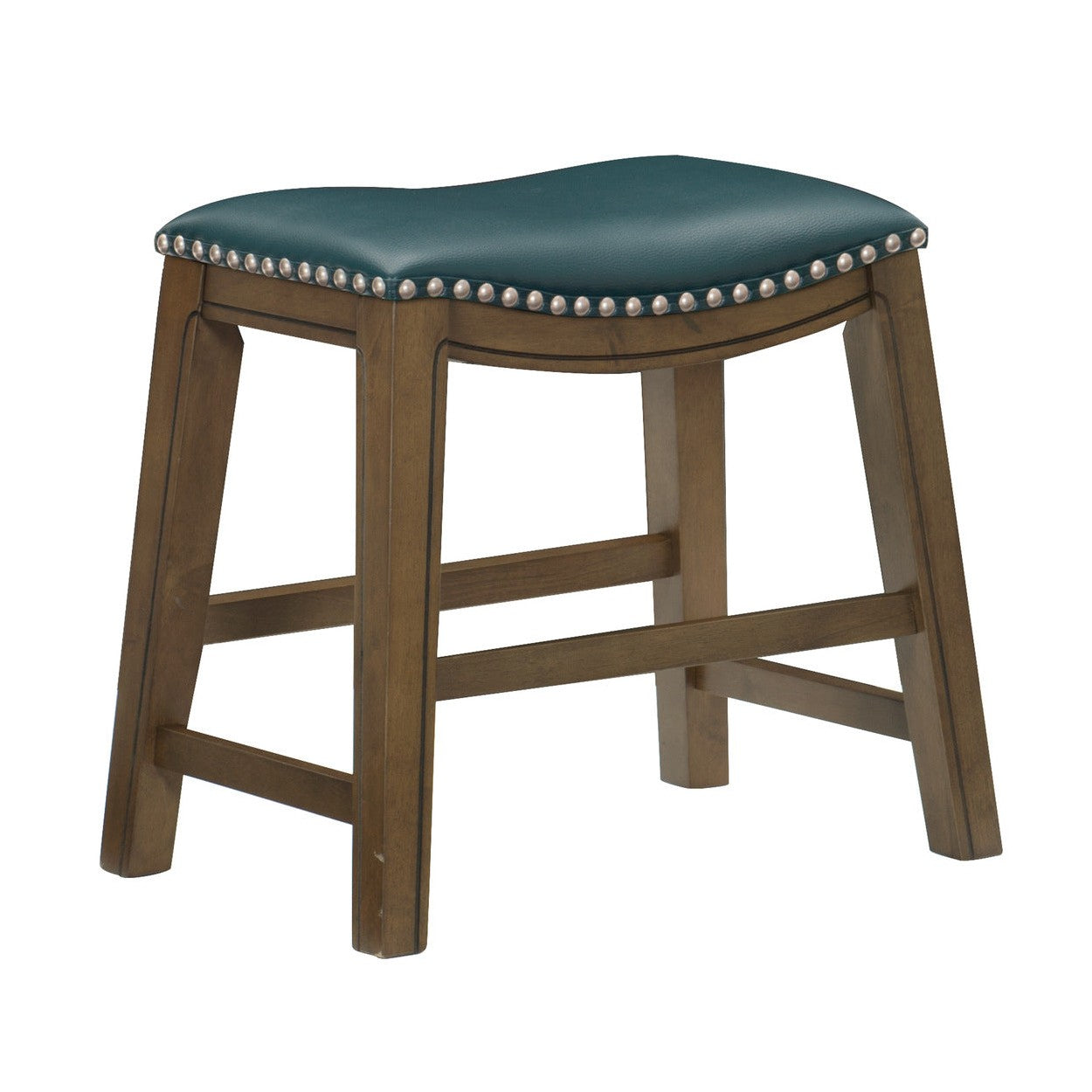 Stool, Green PU, Rubberwood, 3A 5682GEN-18