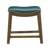 Stool, Green PU, Rubberwood, 3A 5682GEN-18