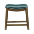 Stool, Green PU, Rubberwood, 3A 5682GEN-18